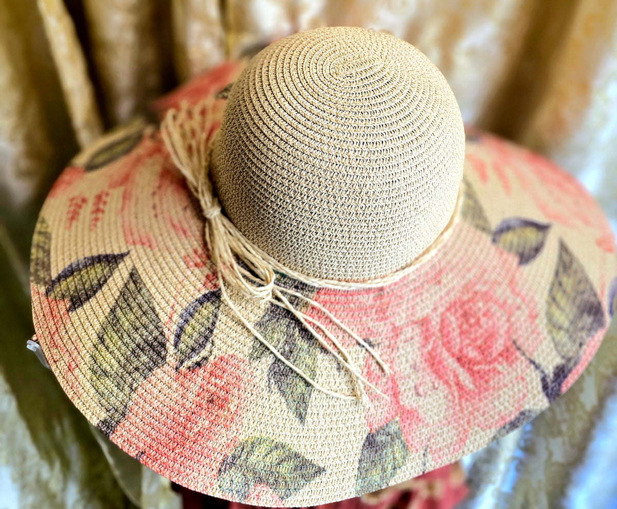 Sun Floral Hat Tan – CynthiaMarie Boutique Market