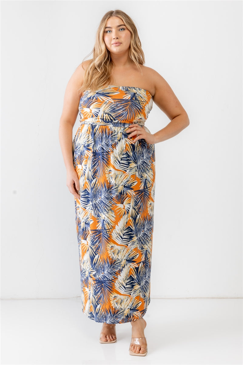 Printed Ruched Strapless Maxi CynthiaMarie Boutique Market Printed Ruched Strapless Maxi CynthiaMarie Boutique Market