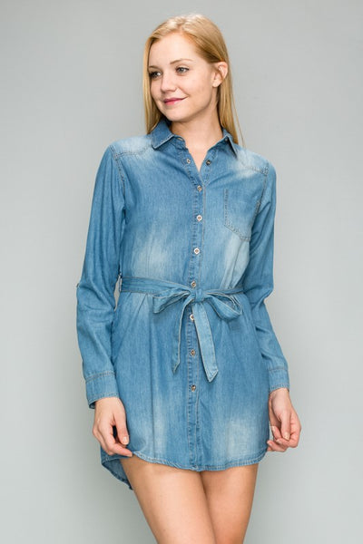 Long Sleeved Denim Dress