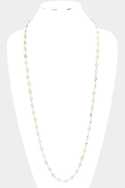 Round Lucite Link Necklace Gold tone