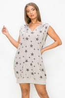 Star Print Hoody Dress