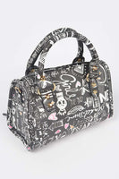 Graffiti Handle Purse In Black