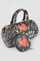 Graffiti Black Tube Purse