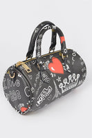 Graffiti Black Tube Purse