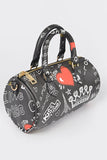 Graffiti Black Tube Purse