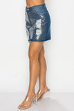 Sequin Denim Skirt