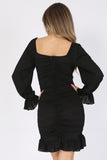 Black Ruched Dress