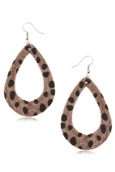 Animal Printed Teardrop Earrings