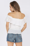 Off Shoulder Smocked Top