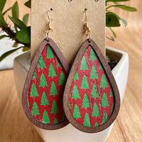 Christmas Tree Teardrop Earrings