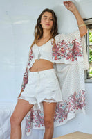 Border Print Cover Up Kimono