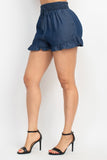 Ruffle Denim Shorts