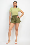 Ruffle Olive Shorts
