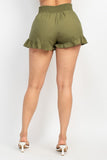 Ruffle Olive Shorts