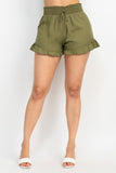 Ruffle Olive Shorts