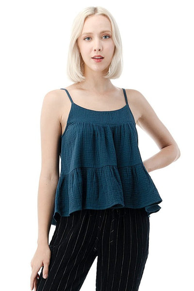 Tiered Blue Cami Top