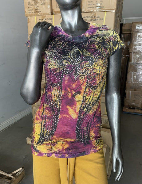 Rhinestone Printed Top