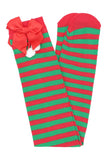 Green and Red Striped Trouser Socks