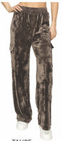 Black Velvet Cargo Pants