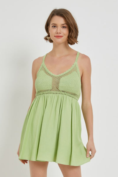 CROCHET PANEL CAMI DRESS Medium CROCHET PANEL CAMI DRESS Medium
