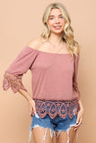 Jersey Off Shoulder Crochet