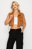 Cargo Pocket Suede Vest Tan