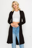 Black Ribbed Cardigan