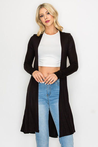 Black Ribbed Cardigan