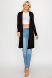 Black Ribbed Cardigan