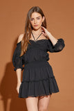 Sheer Midnight Off Shoulder Top Only