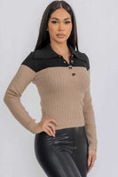 Ribbed Color Block Sweater