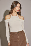 Layered Long Sleeve Crop Top Cream