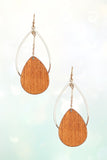 Wooden Teardrop Earrings