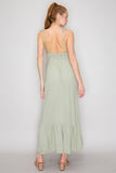 Wood Bead Ruffle Dress