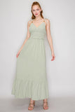 Wood Bead Ruffle Dress