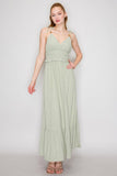 Wood Bead Ruffle Dress