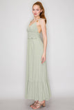 Wood Bead Ruffle Dress