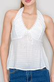 Lace Peplum Halter