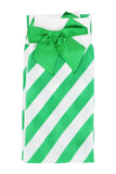 Green and White Striped Trouser Socks