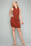 Burgundy Zip Up Dress