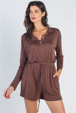 Chocolate Button-Up Romper