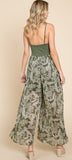 Olive Paisley Print Jumpsuit