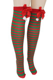 Green and Red Striped Trouser Socks