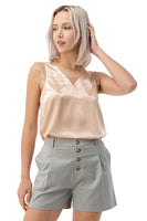 Beige Satin Top