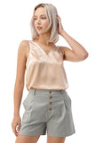 Beige Satin Top