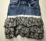 Light Denim Boho Layered Skirt