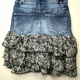 Light Denim Boho Layered Skirt