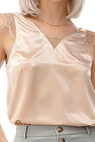 Beige Satin Top