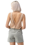 Beige Satin Top