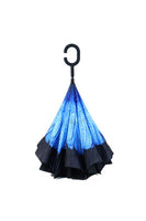 Blue Flower Umbrella on Black (P)